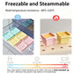 Silicone baby food storage tray set with compartments and fitted lids for freezing