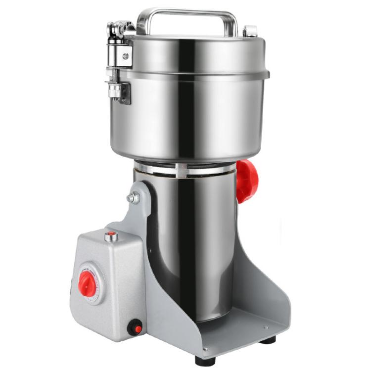 Stainless steel seasoning grinder crusher with tall canister and red side button