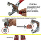 Snap fastener pliers installation diagram for a bottom claw female buckle on fabric