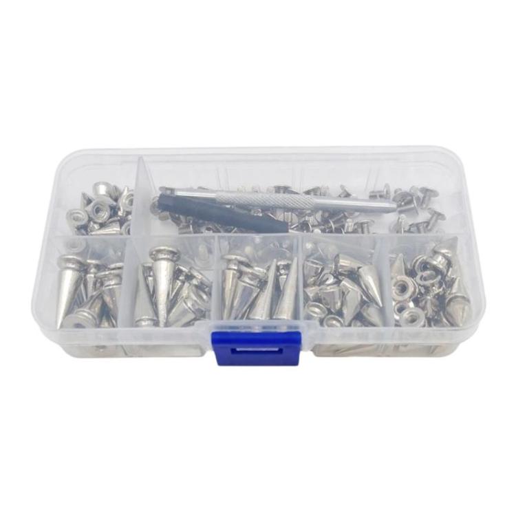 80pcs / Set Metal Clothing Rivets Tapered Pointed Decorative Rivets For Leather Goods