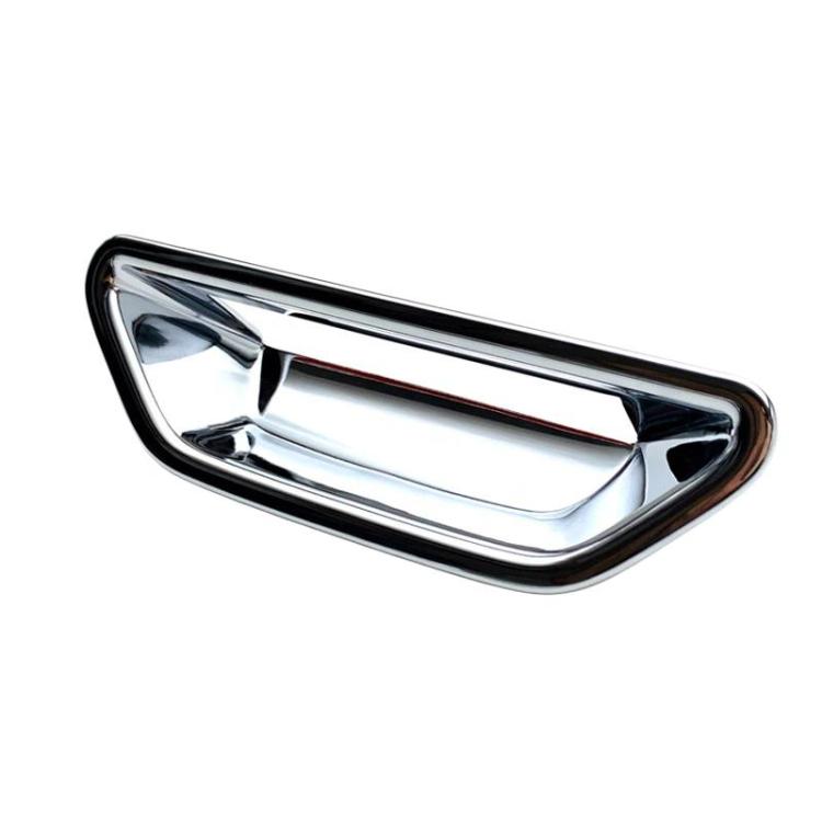 Car trunk handle bowl decorative sticker, chrome surround with glossy reflective surface