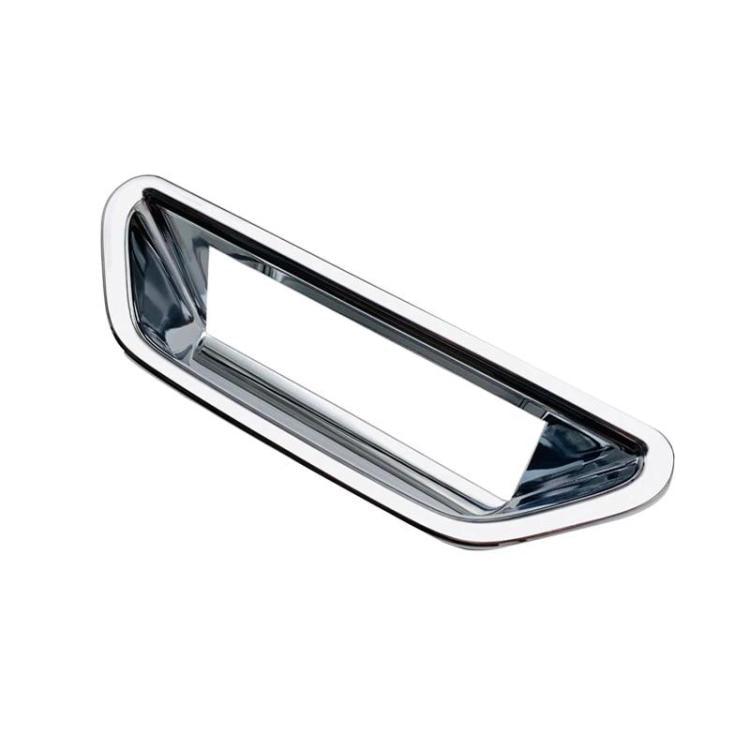 Car trunk handle bowl decorative sticker with chrome-edged oval recess trim