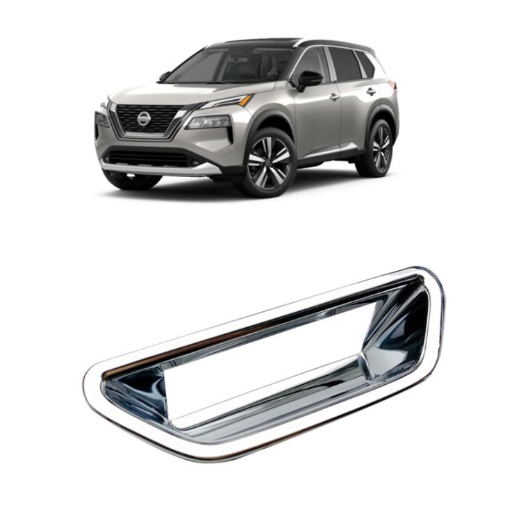 Car trunk handle bowl decorative sticker on vehicle trunk, chrome reflective surround
