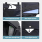 Messenger bag with front and rear zipper pockets and half-open storage compartment