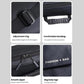 Messenger bag with adjustable strap, top handle, smooth zippers, and logo patch
