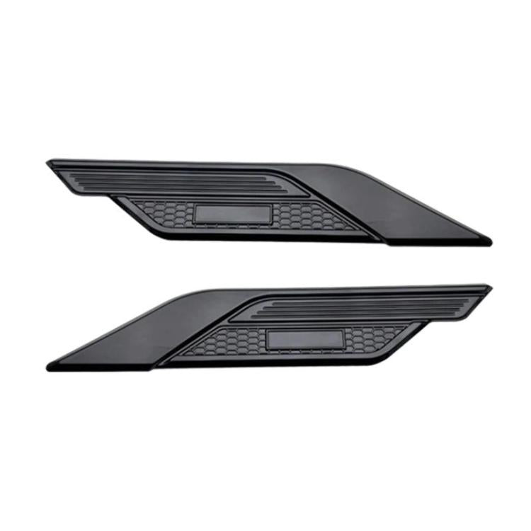 Black front side light frame trim sticker, textured panel with small rectangular window