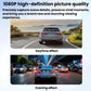 Dash camera day and evening image quality preview with road and traffic scenes