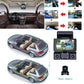 Car dash camera system with in-car display and front+rear cameras for parking view