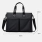 Men's waterproof laptop briefcase bag, front view, 38cm x 29cm x 6cm