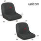 Dark gray tractor seat cover with numbered size diagram for seat measurements