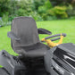 Dark gray tractor seat cover fitted on outdoor lawn mower seat