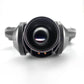 Vacuum motorized brush head front opening with dark gray housing and small indicator dots