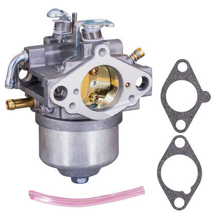 Lawn mower carburetor with mounting gaskets and pink primer line