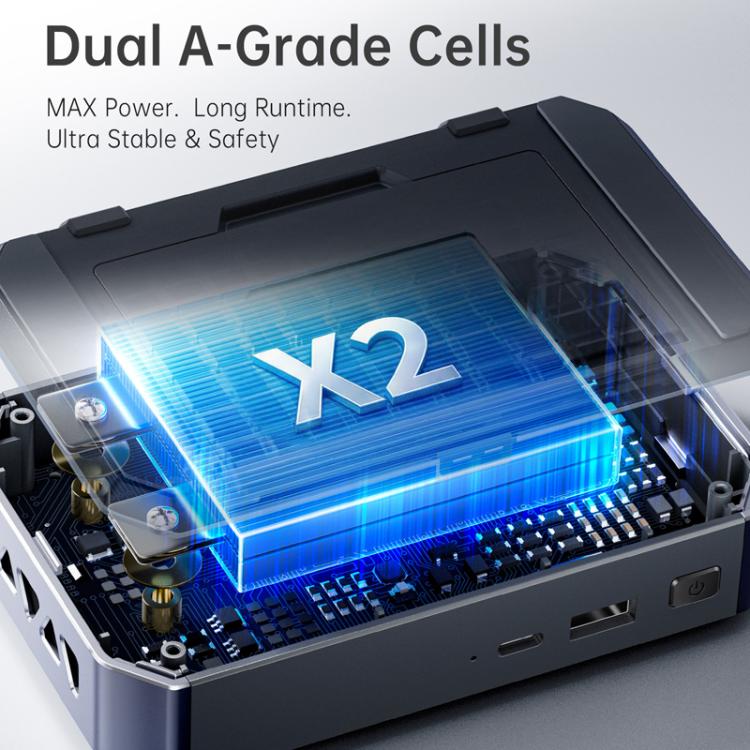 Inside view of spot welder showing dual battery cells with illuminated circuitry