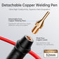 Detachable copper welding pen with red cable and threaded copper tip for spot welding