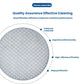 Close-up of gray vacuum filter mesh with a perforated metal pattern