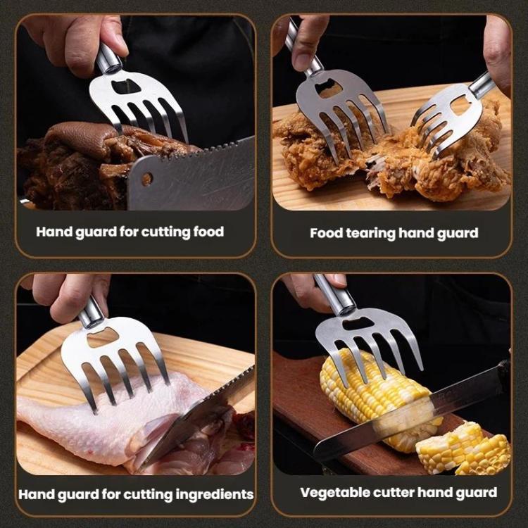 LsCook Multifunctional Bear Claw Shape Hand Guard Meat BBQ Shredder, All-Steel