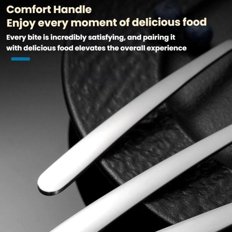 Stainless steel spoon handle with smooth rounded grip, polished finish.