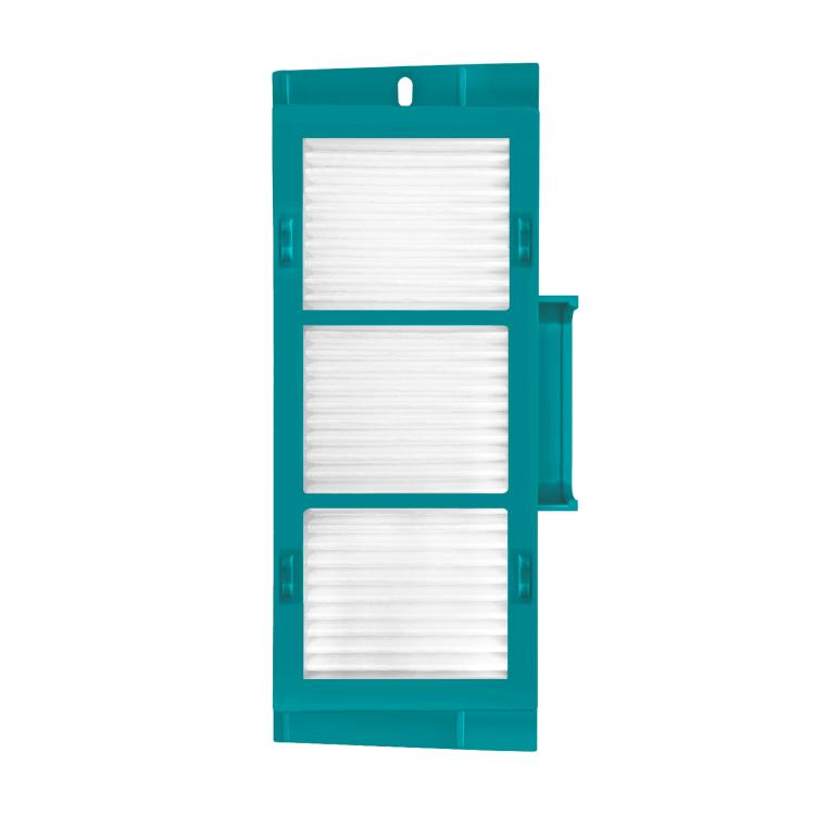 Teal vacuum HEPA filter replacement pack with three white pleated filter panels