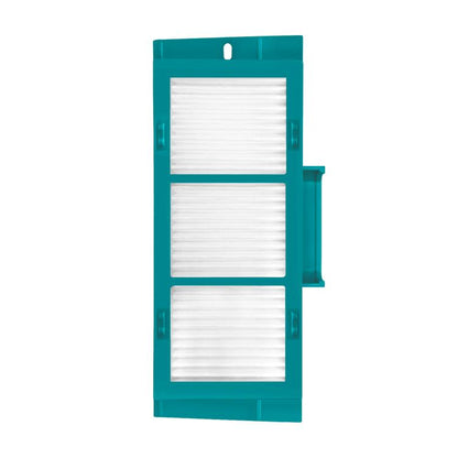 Teal vacuum HEPA filter replacement pack with three white pleated filter panels
