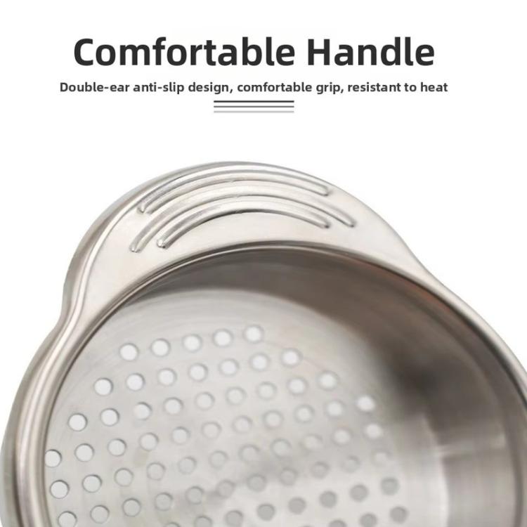 LsCook Kitchen 304 Stainless Steel Can Strainer Non-slip Dual-Handle Draining Tool