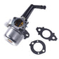 Lawnmower carburetor assembly with metal cylinder, black choke lever, and two gaskets