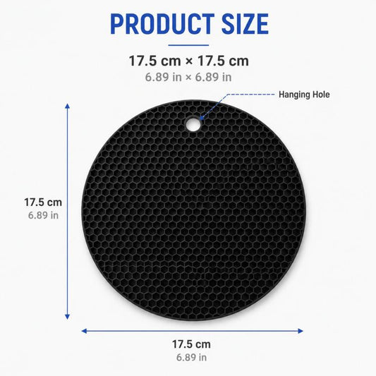 LsCook Round Honeycomb Silicone Placemat Heat-Resistant Non-Slip Insulation