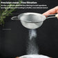 Ultra-fine stainless steel mesh strainer pouring fine powder from round basket