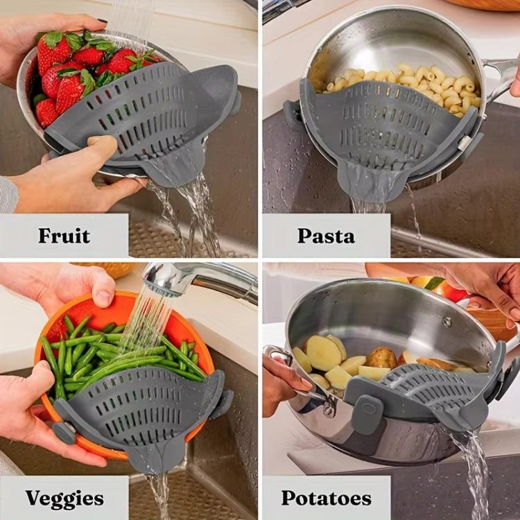 LsCook Silicone Pasta Strainer Wide Mouth Colander