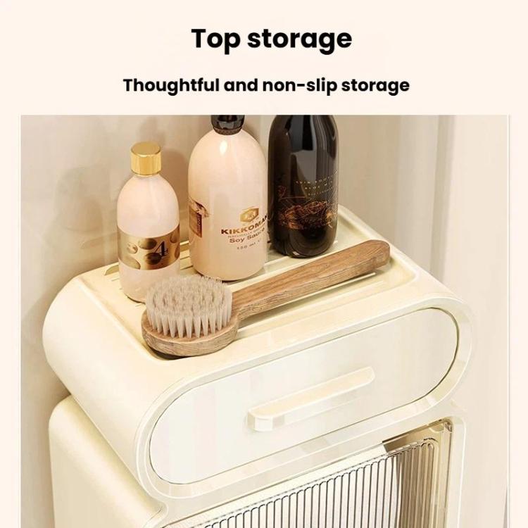 White wall-mounted tissue storage unit with top lid and inner tissue compartment