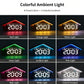House-shaped digital alarm clock showing multiple night light colors on the glowing display