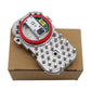 3-pin LED headlight module in retail box, showing red bezel and circuit board