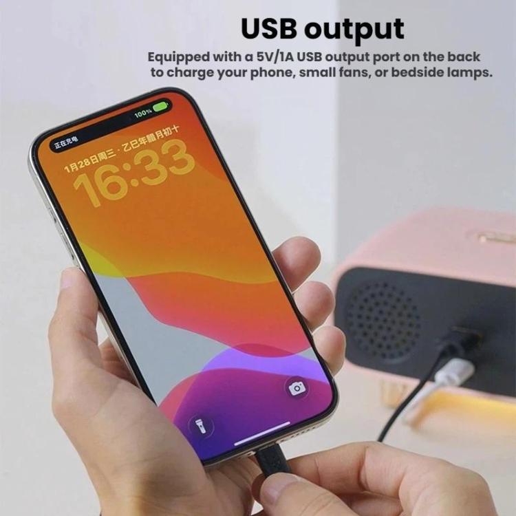 LED digital alarm clock with USB output port, phone charging