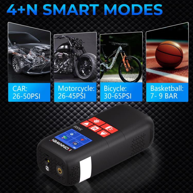 Compact inflator with smart tire pressure presets for different vehicles