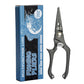 Stainless steel fishing lure pliers with solid handle, multi-function hook remover