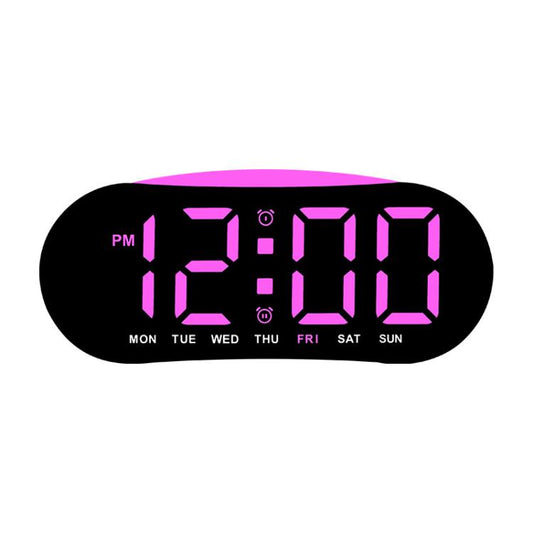 Digital Alarm Clock for Bedroom With Atmosphere Night Light, 2 Alarms, Week/Date/Temperature Display