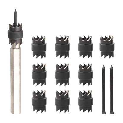 Spot welding drill bit set with hex shank and multiple cutting tips