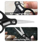 Black fishing line cutter with grinding pad and cutting blade close-up in hand
