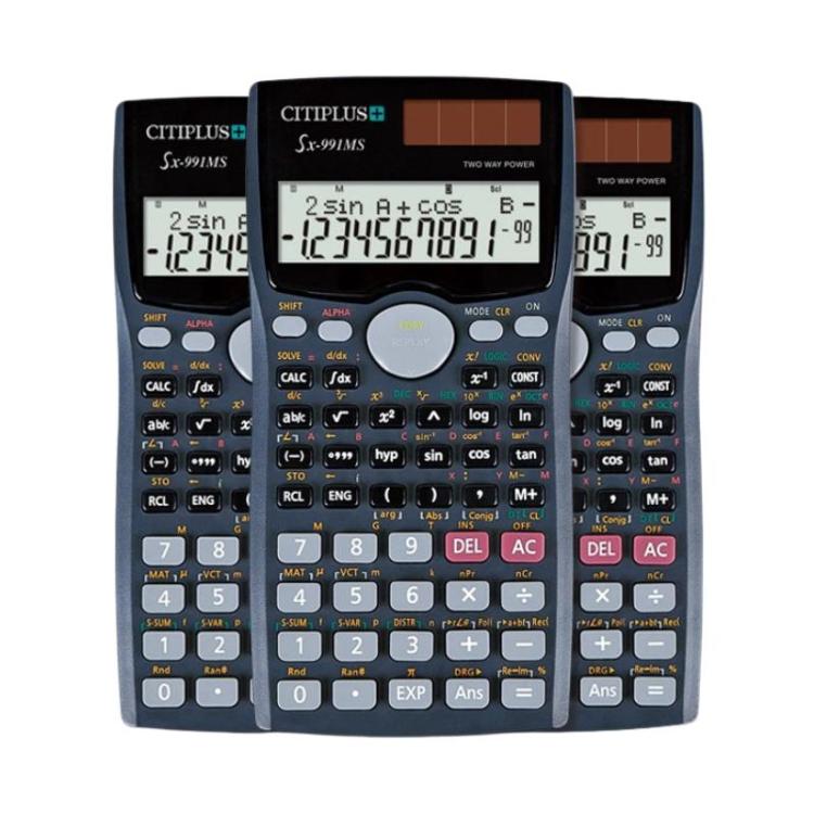 CITIPLUS SX-991MS Student Scientific Functions Calculator Solar Powered Multifunctional Exam Mathematical Calculator