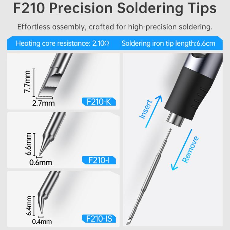 F210 precision soldering tip set with 7mm and 6mm measurements