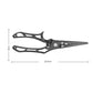 Fishing hook remover pliers, dark metal, 20.4 cm long, open-loop hook.