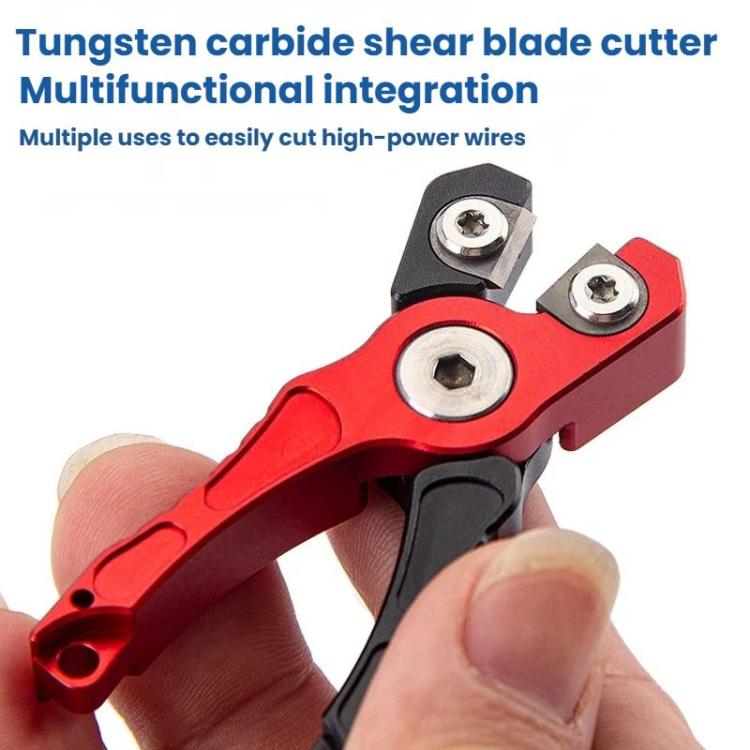 Mini fishing line cutter shears with tungsten steel shear blade and red frame