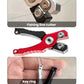 Fishing line cutter shears and key ring loop; red handle with black grip