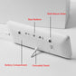 Digital wall clock weather station back with rear buttons, battery compartment, and wall-mount holes.