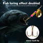 Spinnerbait lure with gold reflective blade, pink beads, and treble hook