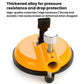 Orange suction base with metal threaded studs and black pressure lever on tile leveling tool
