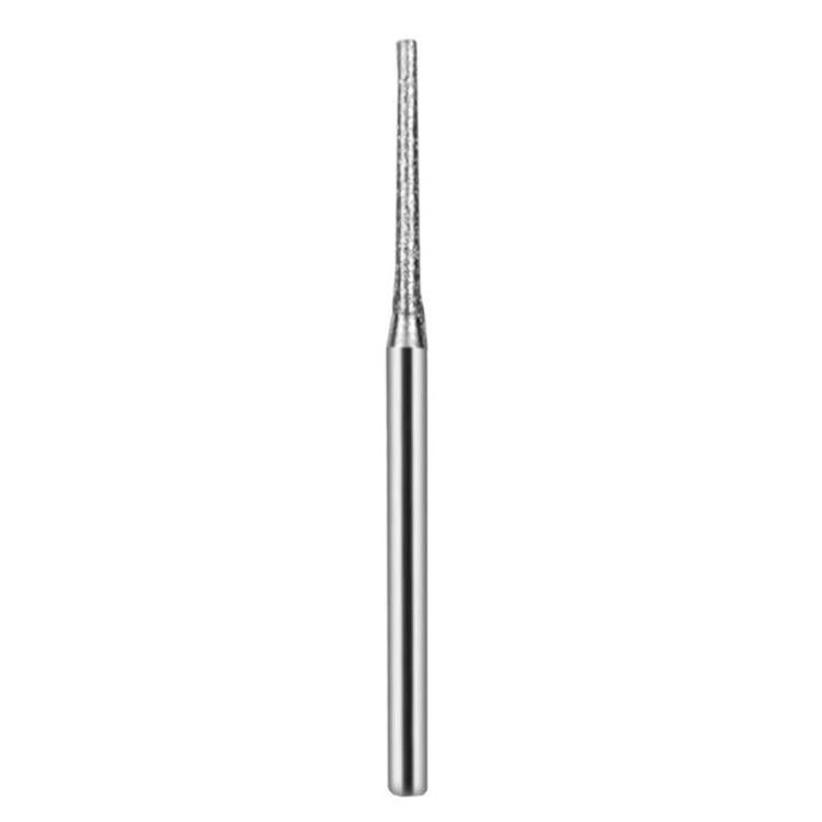 Diamond grinding needle drill bit with textured abrasive tip on a silver shank.