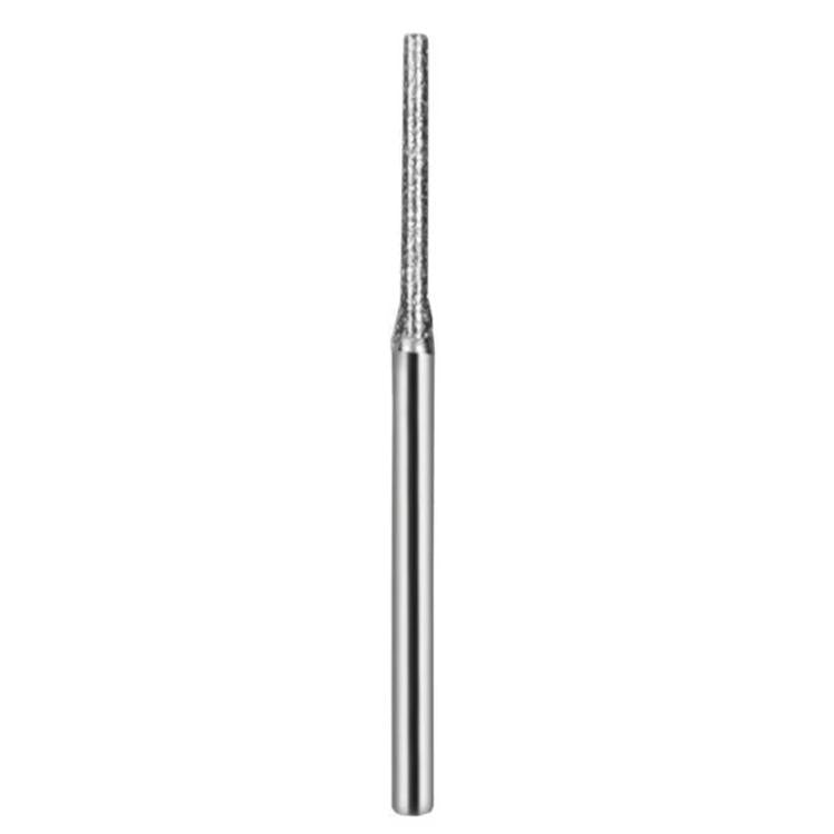 Diamond grinding drill needle bit with fine abrasive coating along the tip area.
