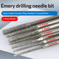 Assorted diamond abrasive needle drill bits with multiple sizes shown together.