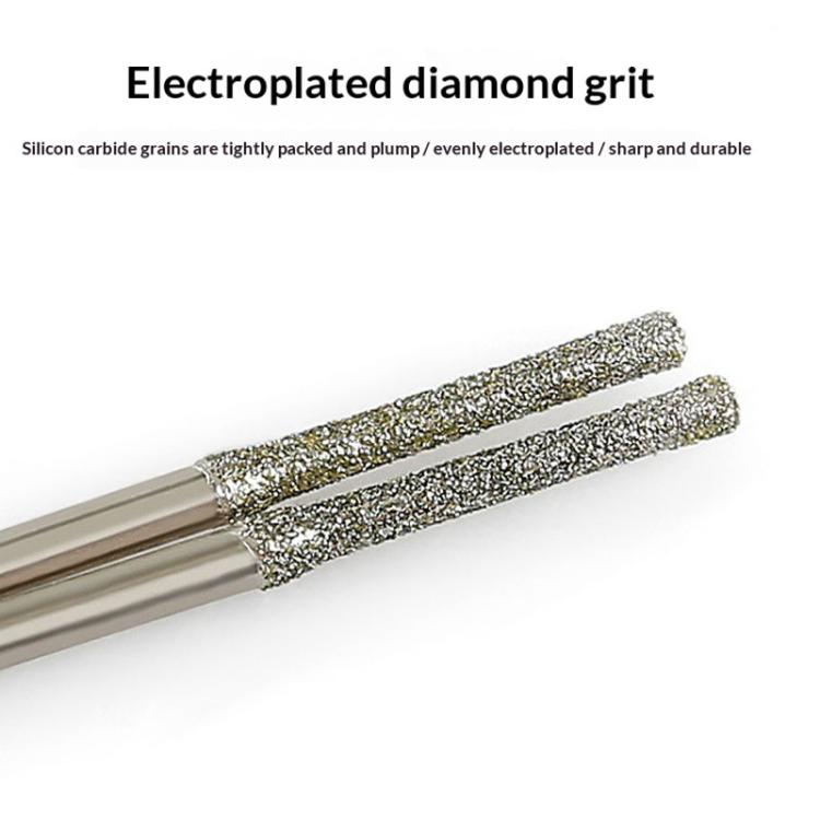 Electroplated diamond drill bit with gold-tone shank and textured tip end